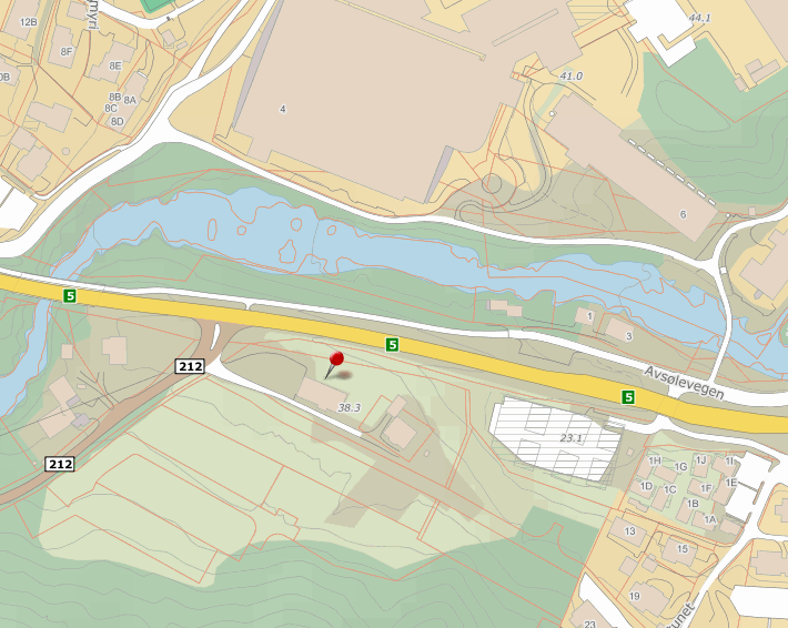 Figur 2: Oversikt over vurderte lokaliseringar, inkludert Kyrkjebakken og Nedrehagen Nedrehagen gbnr. 64/387 m.