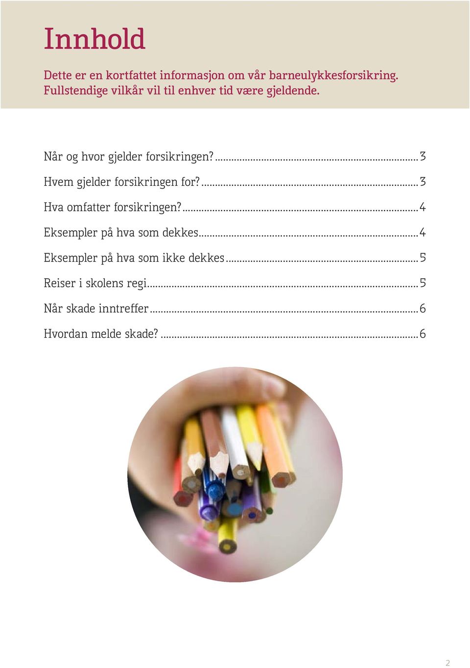 ...3 Hvem gjelder forsikringen for?...3 Hva omfatter forsikringen?