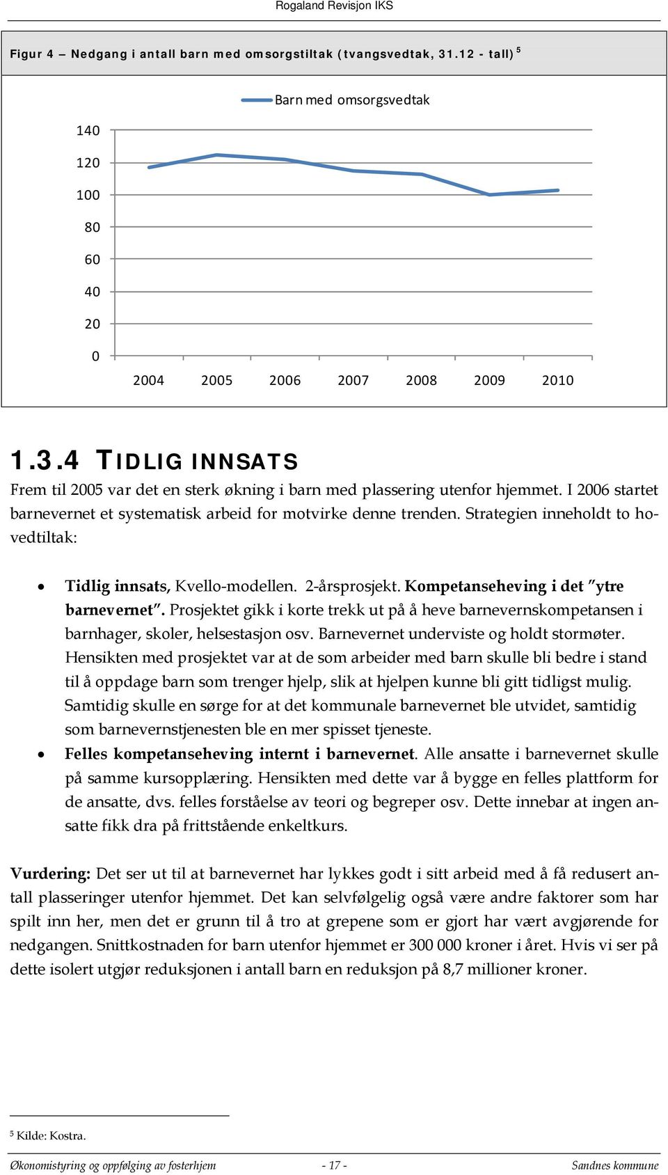 Kompetanseheving i det ytre barnevernet. Prosjektet gikk i korte trekk ut på å heve barnevernskompetansen i barnhager, skoler, helsestasjon osv. Barnevernet underviste og holdt stormøter.