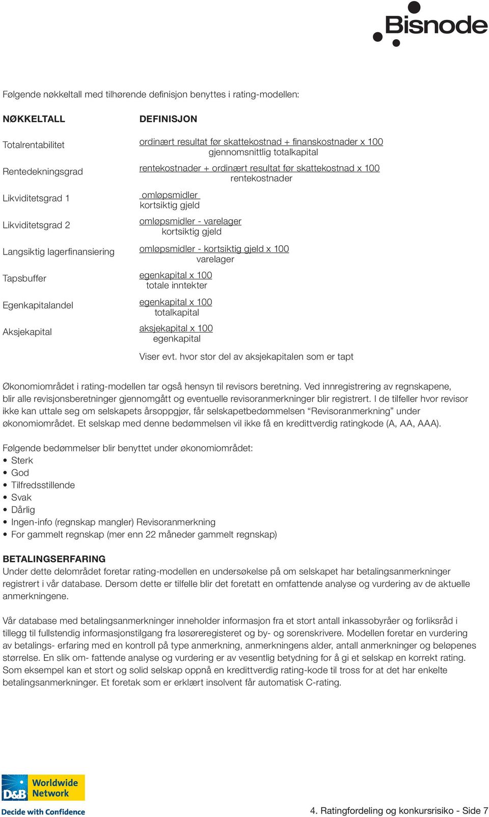 rentekostnader omløpsmidler kortsiktig gjeld omløpsmidler - varelager kortsiktig gjeld omløpsmidler - kortsiktig gjeld x 100 varelager egenkapital x 100 totale inntekter egenkapital x 100