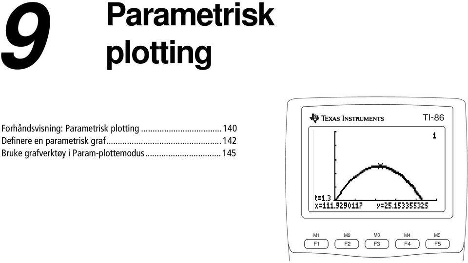 .. 140 Definere en parametrisk graf.