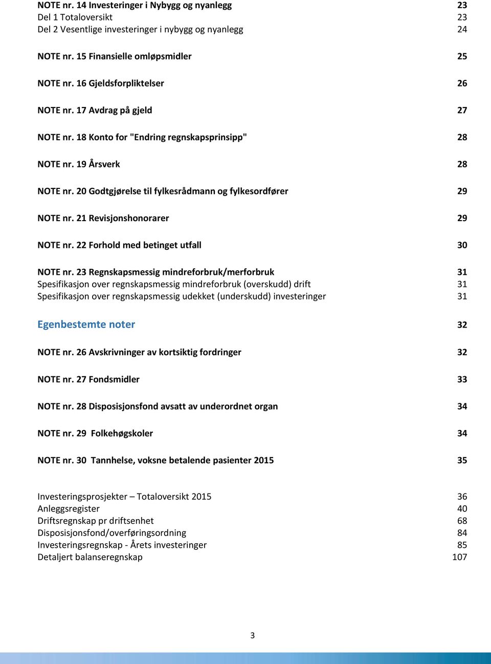 20 Godtgjørelse til fylkesrådmann og fylkesordfører 29 NOTE nr. 21 Revisjonshonorarer 29 NOTE nr. 22 Forhold med betinget utfall 30 NOTE nr.