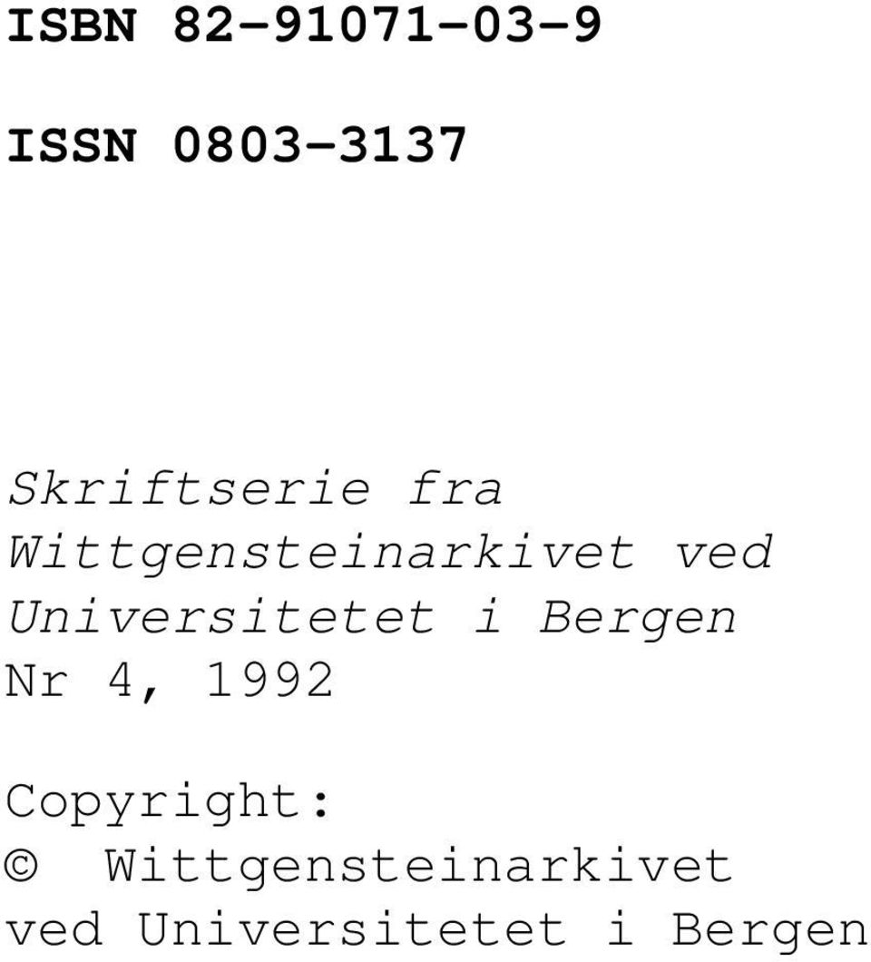 Universitetet i Bergen Nr 4, 1992