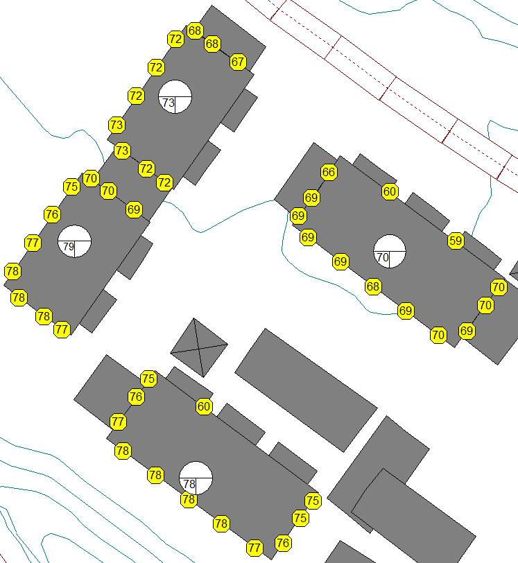 Figur Beregnet døgnekvivalentnivå, L aq, 2h, i 2.