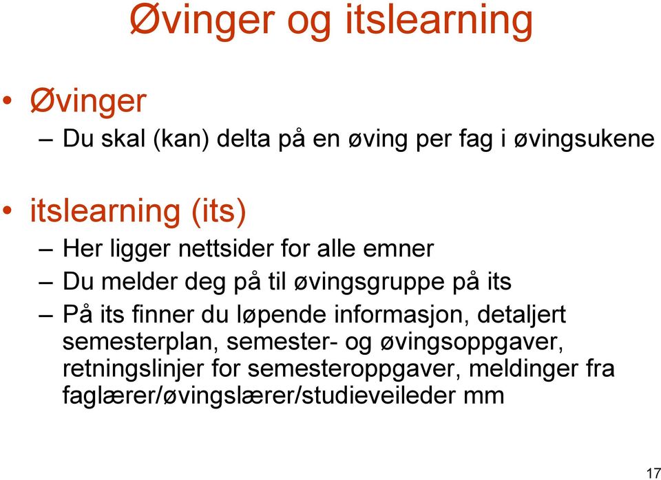 its På its finner du løpende informasjon, detaljert semesterplan, semester- og