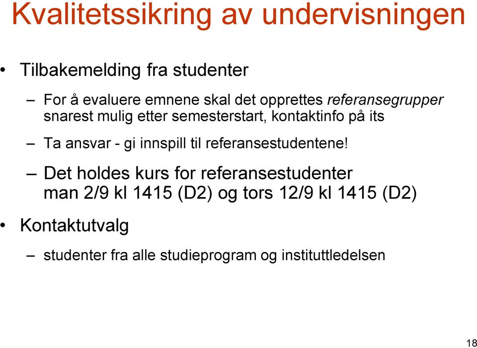 innspill til referansestudentene!