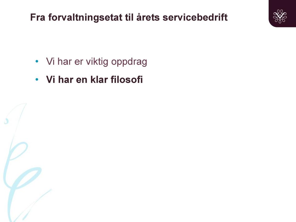 servicebedrift Vi har