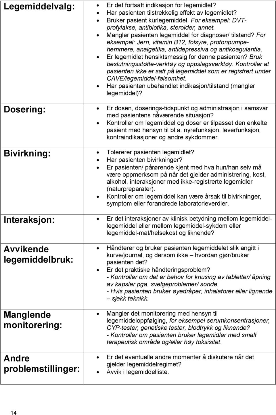 Er legemidlet hensiktsmessig for denne pasienten? Bruk beslutningsstøtte-verktøy og oppslagsverktøy.