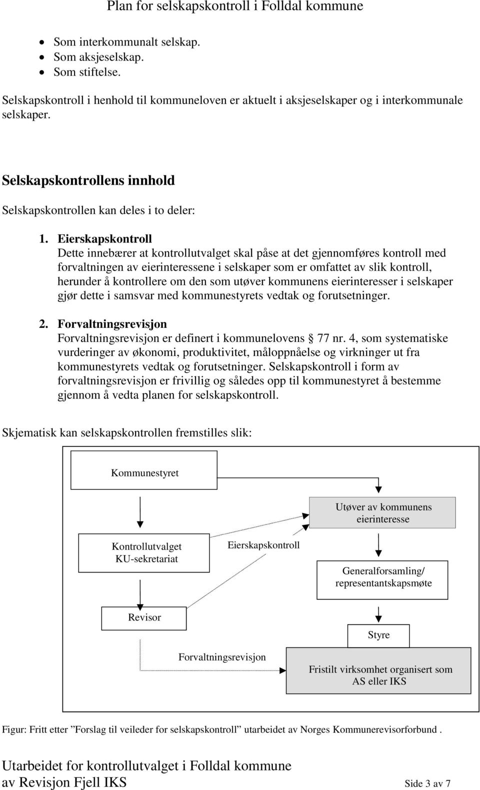 Eierskapskontroll Dette innebærer at kontrollutvalget skal påse at det gjennomføres kontroll med forvaltningen av eierinteressene i selskaper som er omfattet av slik kontroll, herunder å kontrollere