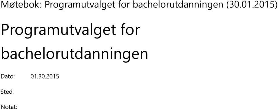 2015) Programutvalget for