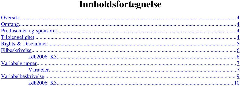 ..4 Rights & Disclaimer... 5 Filbeskrivelse...6 kdb2006_k3.