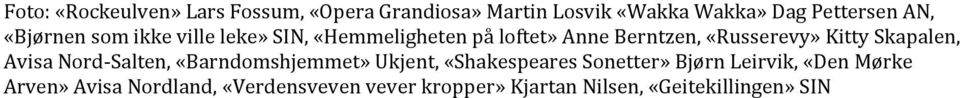 Skapalen, Avisa Nord-Salten, «Barndomshjemmet» Ukjent, «Shakespeares Sonetter» Bjørn Leirvik,