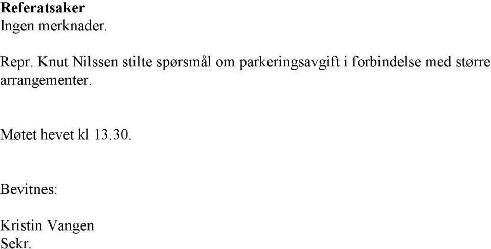 parkeringsavgift i forbindelse med større