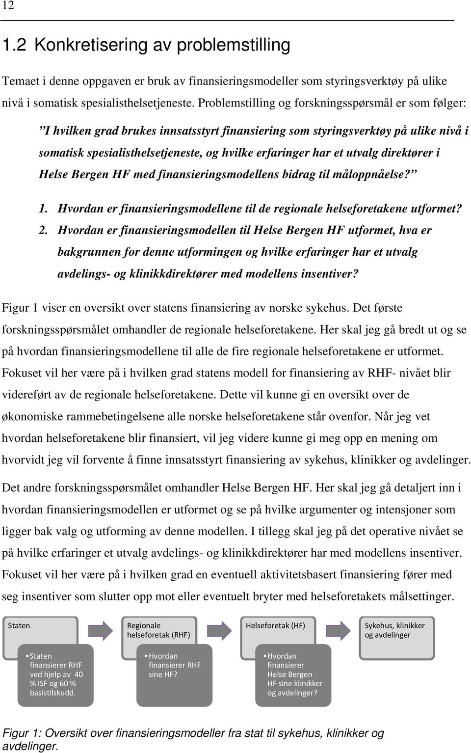 utvalg direktører i Helse Bergen HF med finansieringsmodellens bidrag til måloppnåelse? 1. Hvordan er finansieringsmodellene til de regionale helseforetakene utformet? 2.