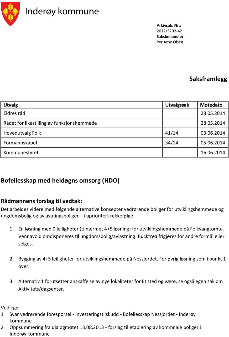 boliger for utviklingshemmede og ungdomsbolig og avlastningsboliger i uprioritert rekkefølge: 1. En løsning med 9 leiligheter (tilnærmet 4+5 løsning) for utviklingshemmede på Folkvangtomta.