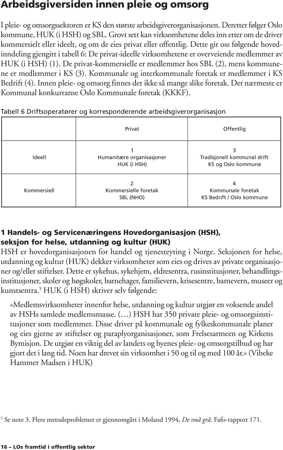 Dette gir oss følgende hovedinndeling gjengitt i tabell 6: De privat-ideelle virksomhetene er overveiende medlemmer av HUK (i HSH) (1).