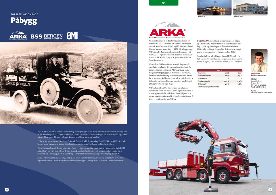Rasmussen Karosserifabrikk AS nå ARKA AS og ledet virksomheten frem til tusenårsskiftet. ARKA ledes i dag av 3. generasjon ved Rolf Arne Rasmussen.