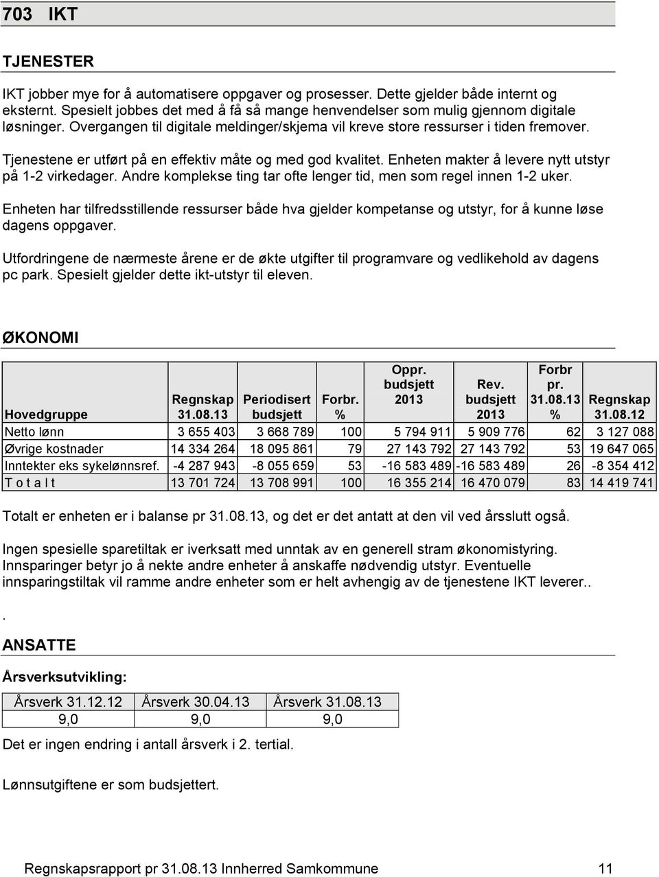 Tjenestene er utført på en effektiv måte og med god kvalitet. Enheten makter å levere nytt utstyr på 1-2 virkedager. Andre komplekse ting tar ofte lenger tid, men som regel innen 1-2 uker.