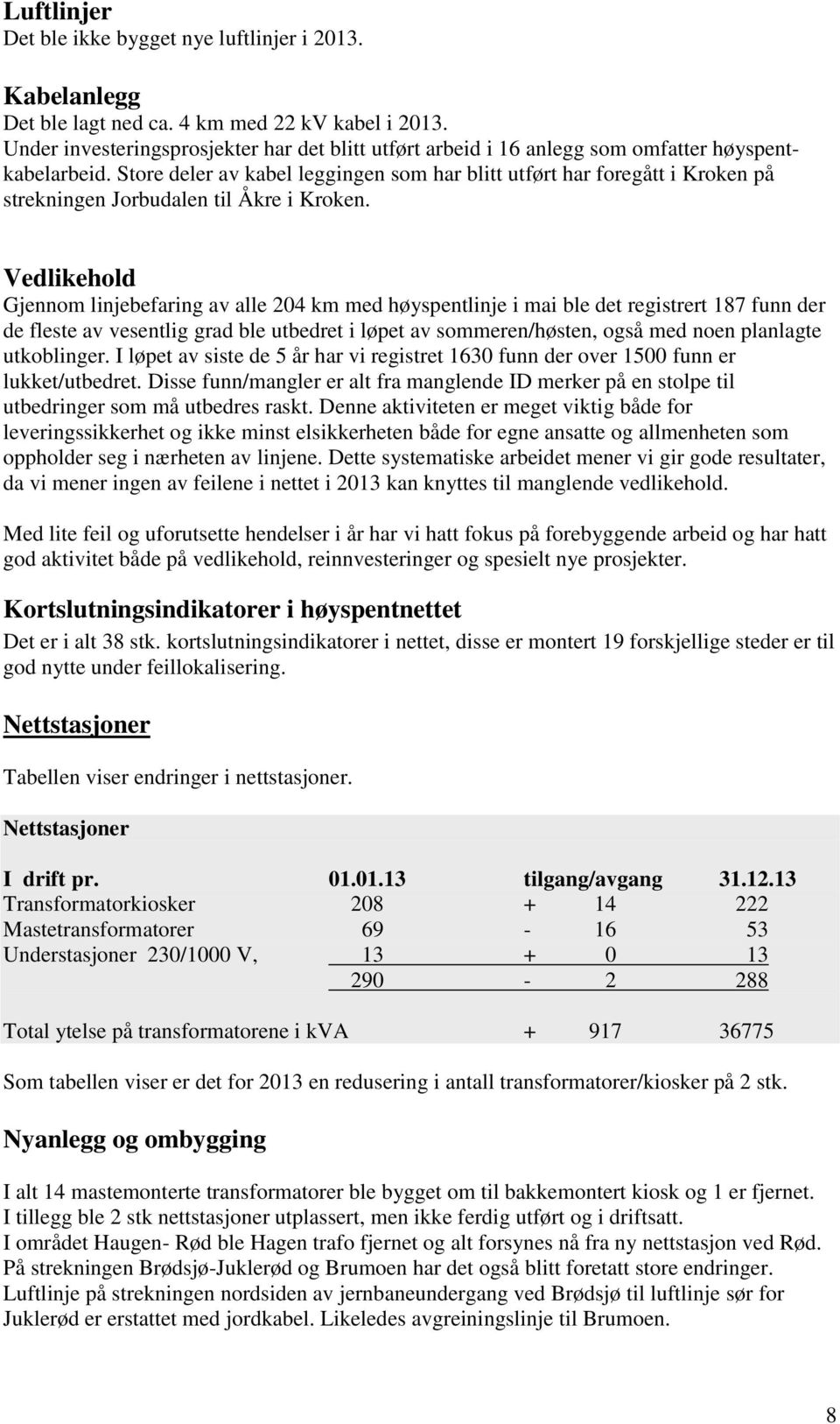 Store deler av kabel leggingen som har blitt utført har foregått i Kroken på strekningen Jorbudalen til Åkre i Kroken.