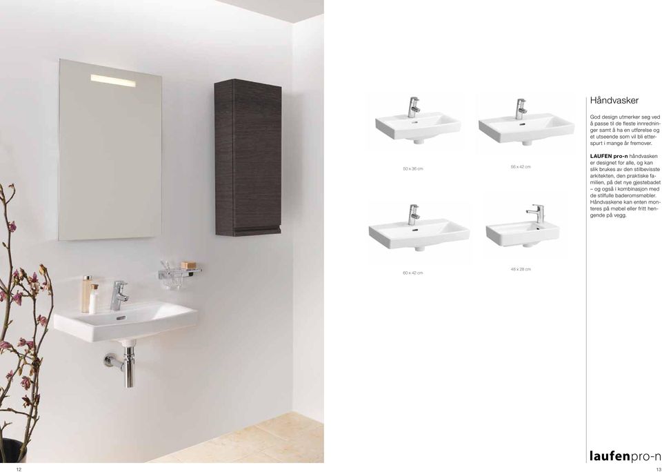 LAUFEN pron håndvasken er designet for alle, og kan slik brukes av den stilbevisste arkitekten, den praktiske