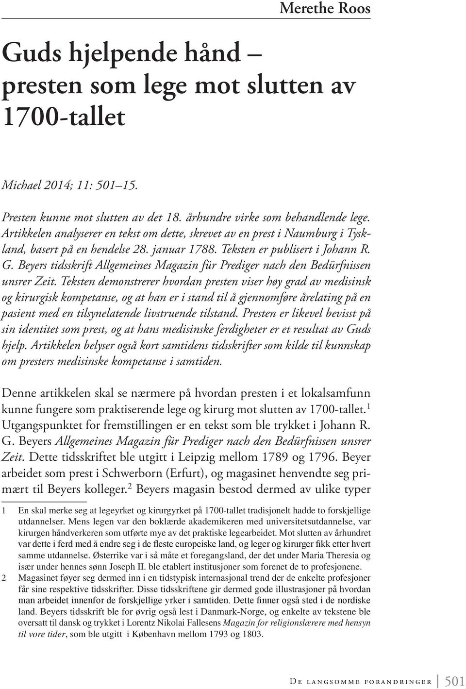 Beyers tidsskrift Allgemeines Magazin für Prediger nach den Bedürfnissen unsrer Zeit.