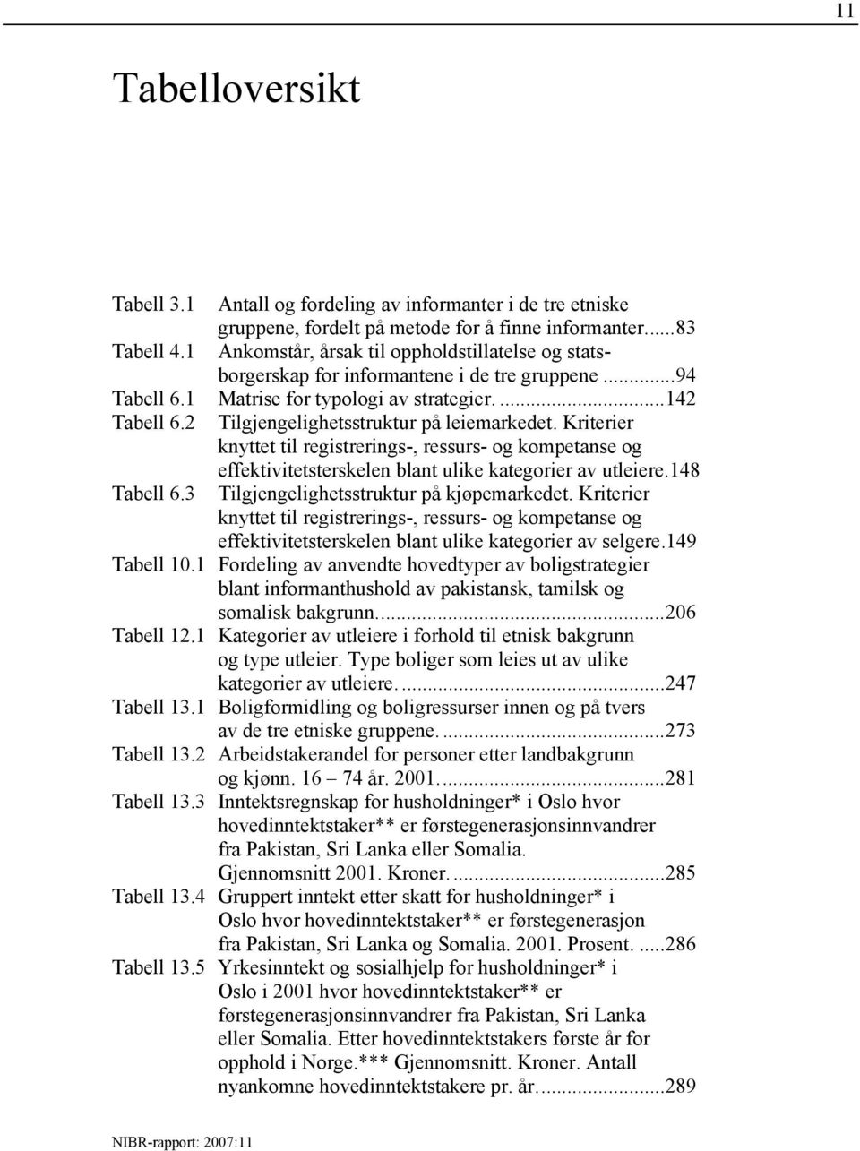 2 Tilgjengelighetsstruktur på leiemarkedet. Kriterier knyttet til registrerings-, ressurs- og kompetanse og effektivitetsterskelen blant ulike kategorier av utleiere.148 Tabell 6.