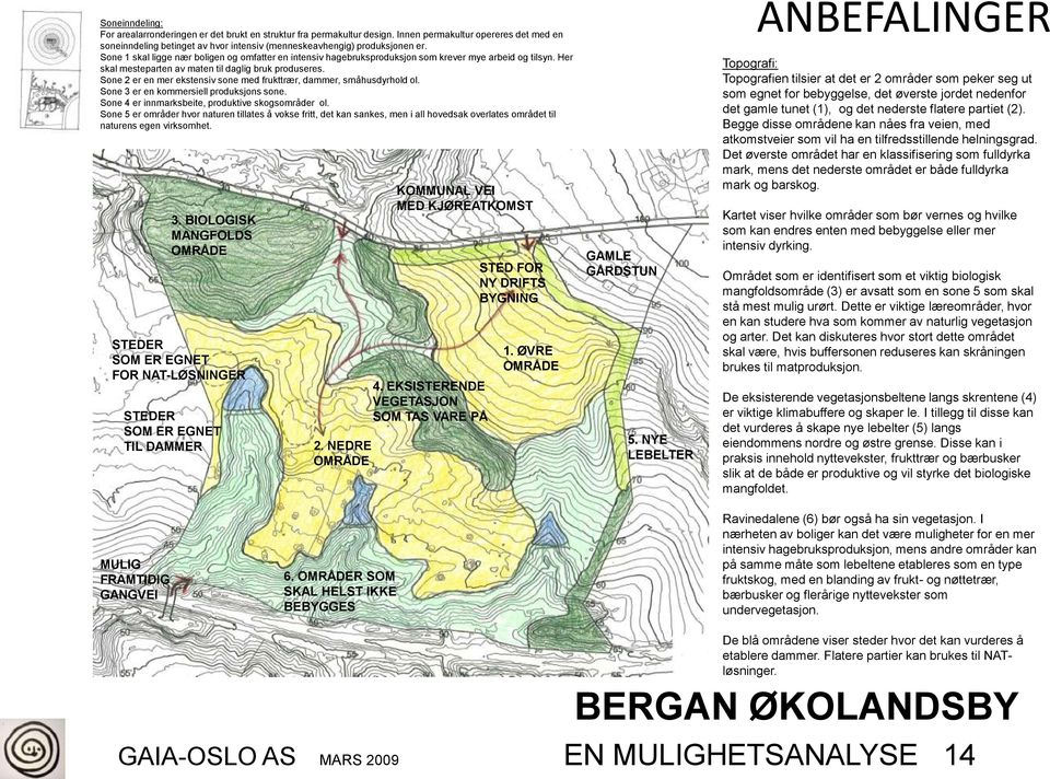 Sone 2 er en mer ekstensiv sone med frukttrær, dammer, småhusdyrhold ol. Sone 3 er en kommersiell produksjons sone. Sone 4 er innmarksbeite, produktive skogsområder ol.