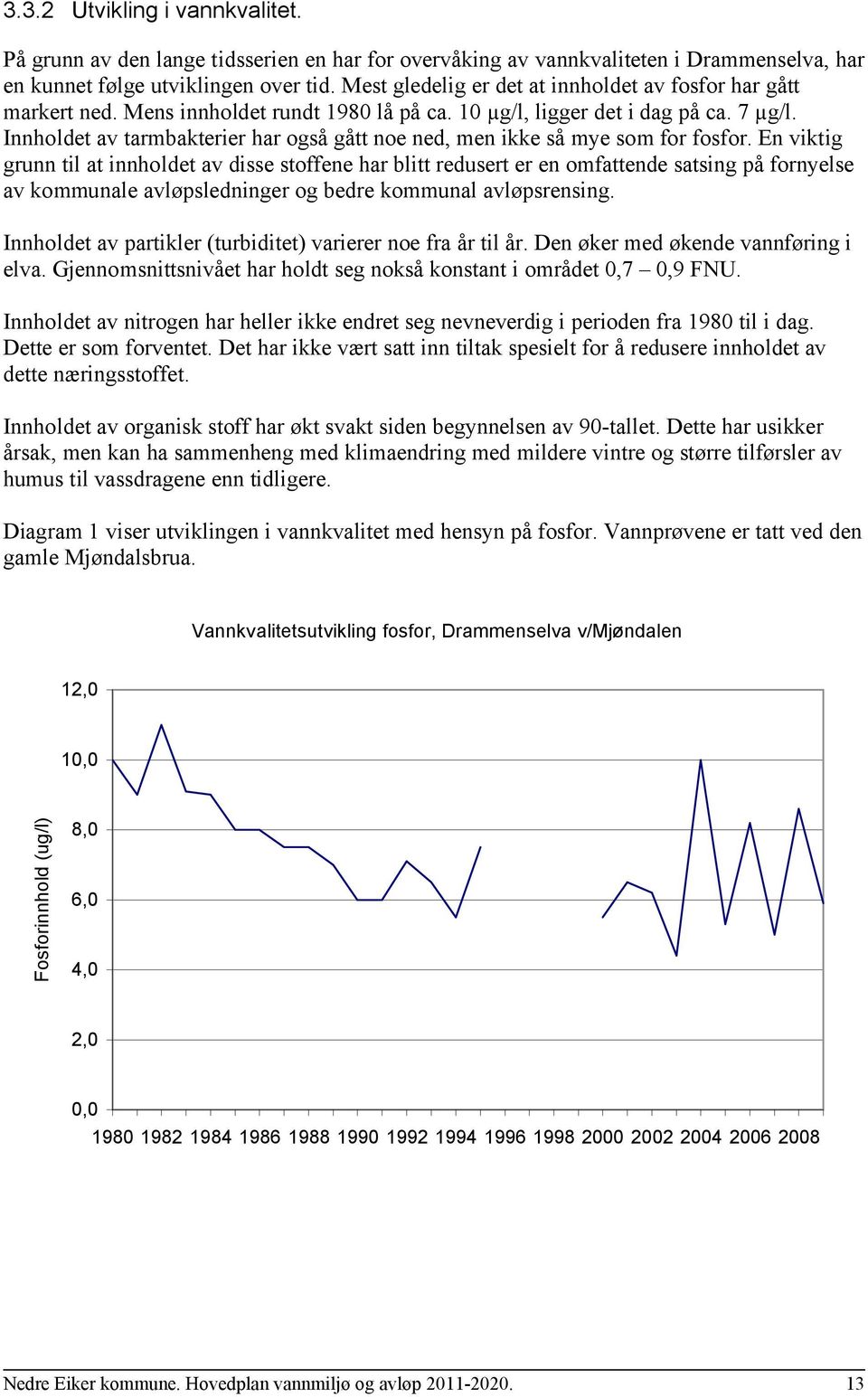 Innholdet av tarmbakterier har også gått noe ned, men ikke så mye som for fosfor.