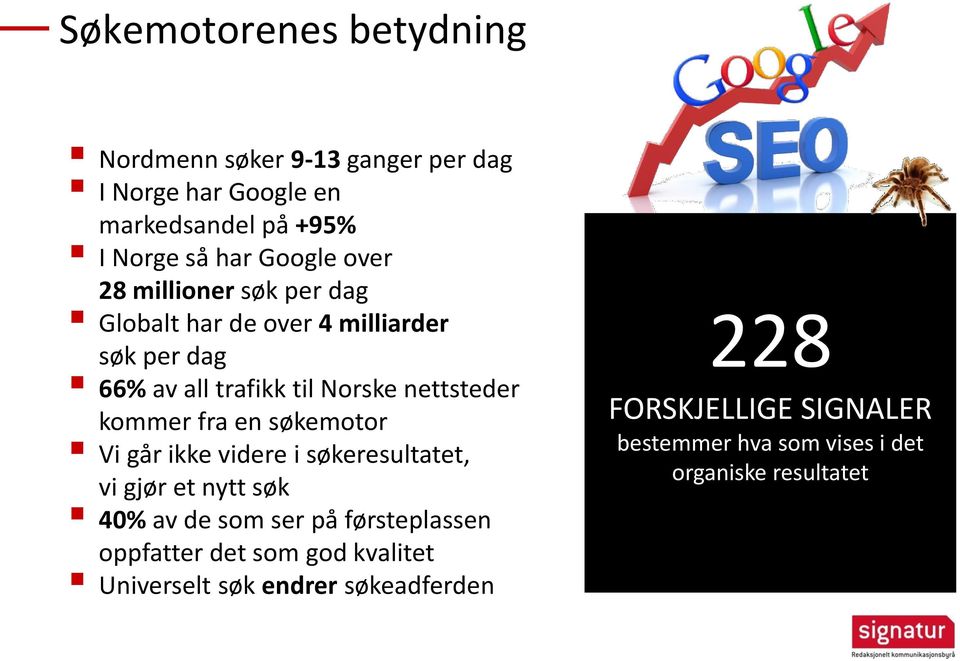 fra en søkemotor Vi går ikke videre i søkeresultatet, vi gjør et nytt søk 40% av de som ser på førsteplassen oppfatter det