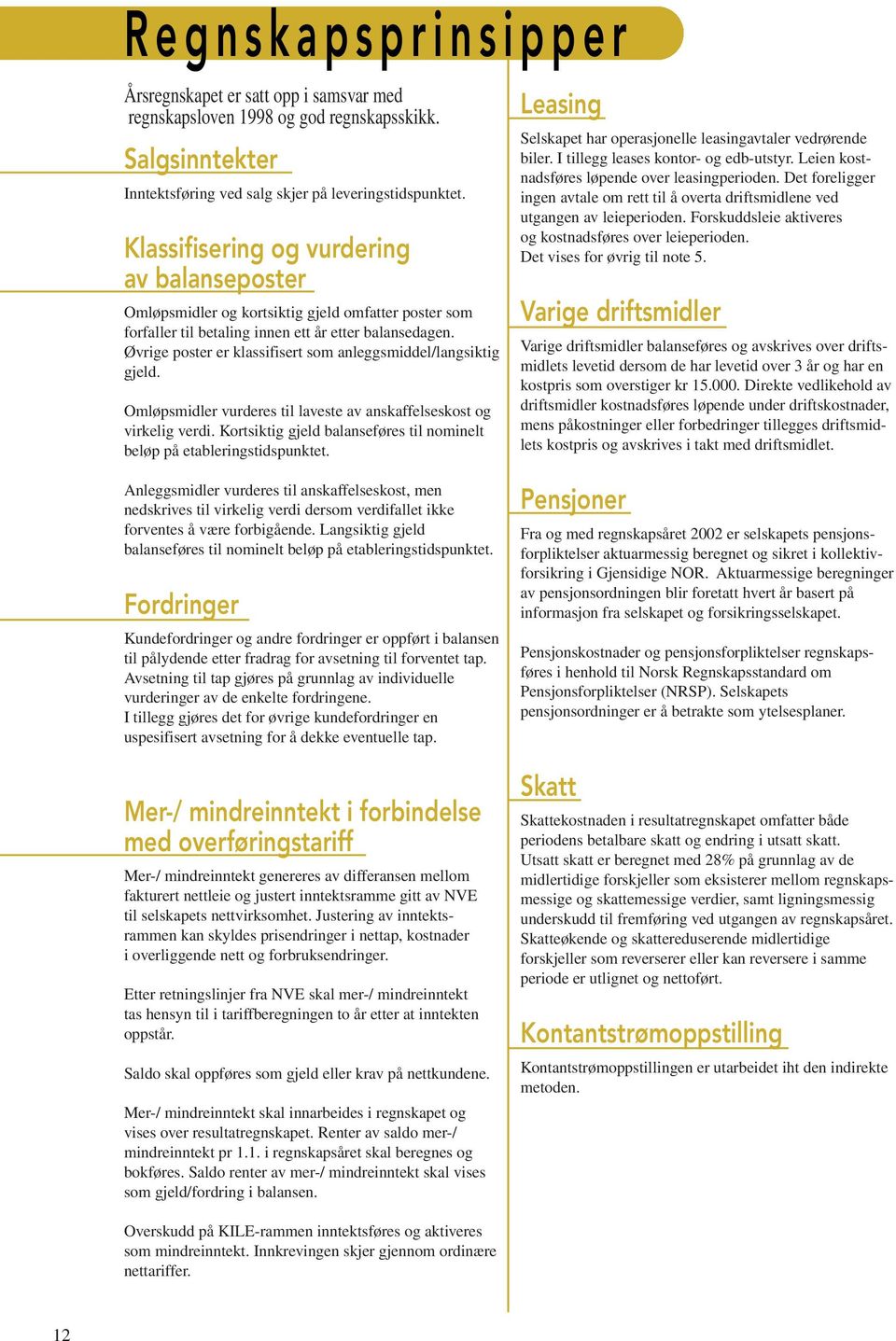 Øvrige poster er klassifisert som anleggsmiddel/langsiktig gjeld. Omløpsmidler vurderes til laveste av anskaffelseskost og virkelig verdi.