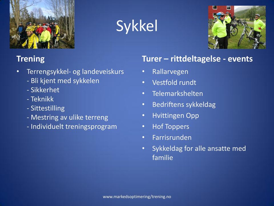Turer rittdeltagelse - events Rallarvegen Vestfold rundt Telemarkshelten Bedriftens