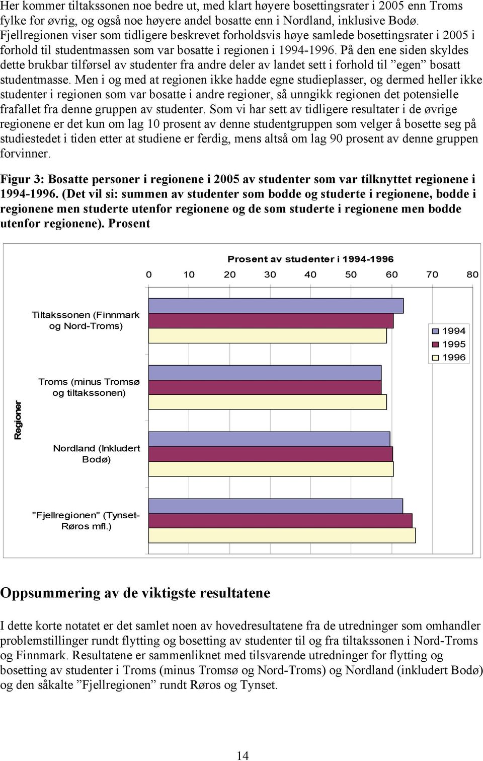 På den ene siden skyldes dette brukbar tilførsel av studenter fra andre deler av landet sett i forhold til egen bosatt studentmasse.