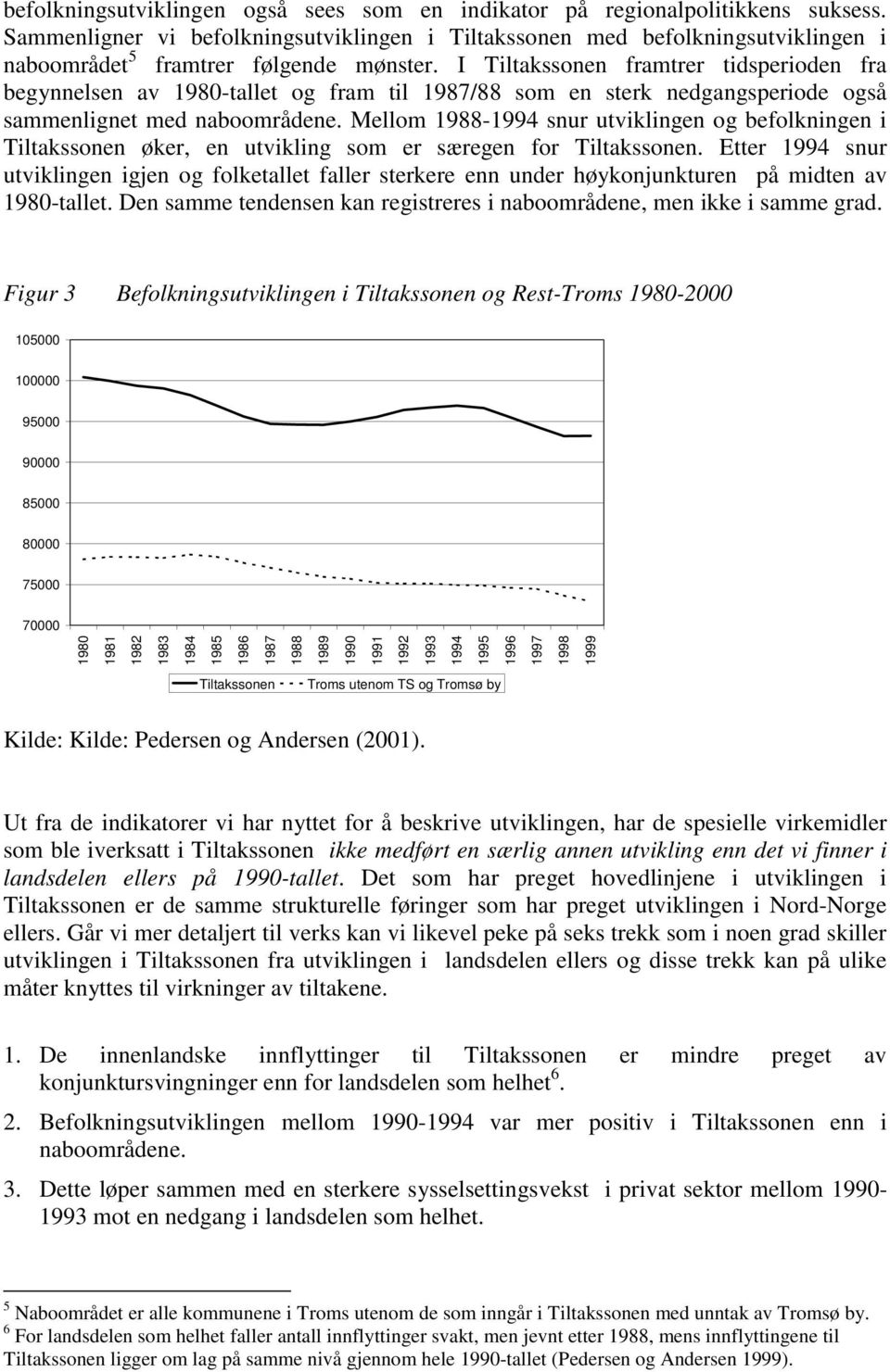 I Tiltakssonen framtrer tidsperioden fra begynnelsen av 1980-tallet og fram til 1987/88 som en sterk nedgangsperiode også sammenlignet med naboområdene.