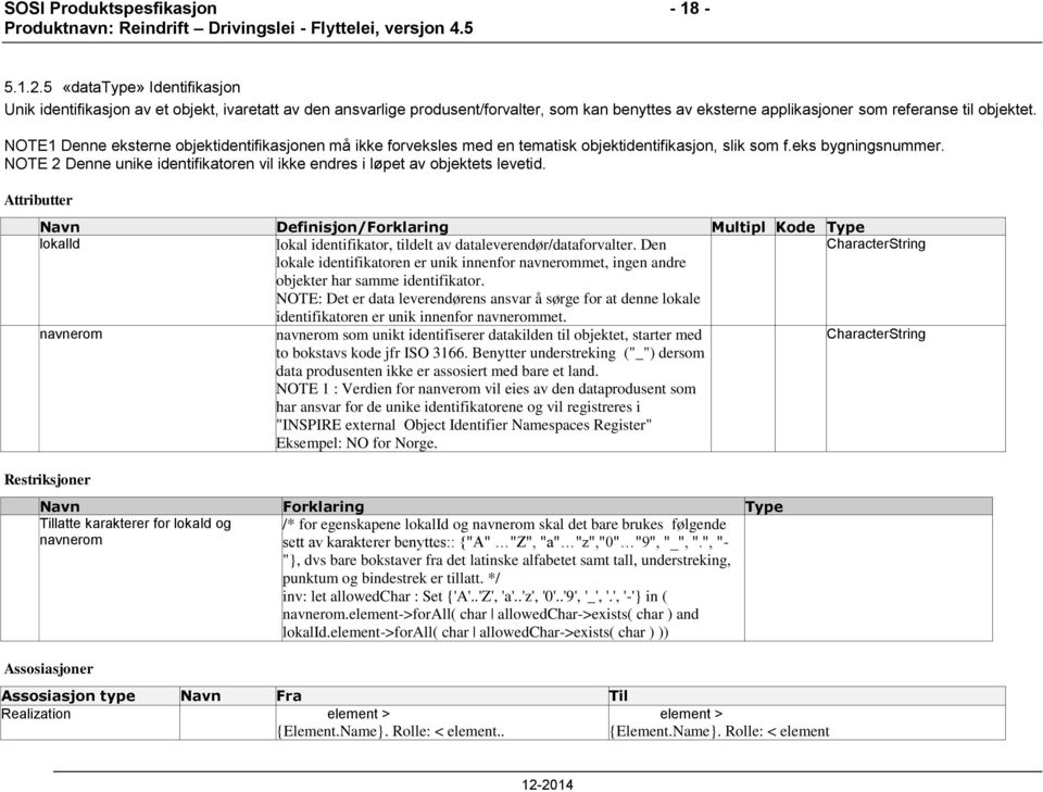 NOTE1 Denne eksterne objektidentifikasjonen må ikke forveksles med en tematisk objektidentifikasjon, slik som f.eks bygningsnummer.