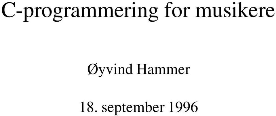 Øyvind Hammer