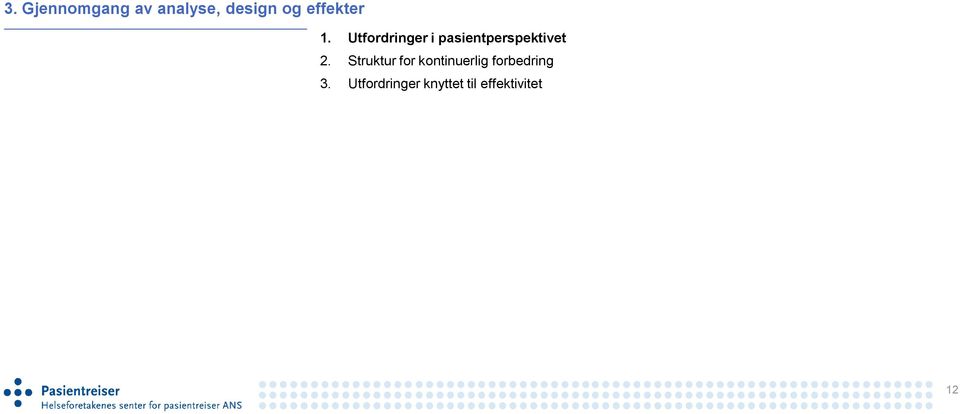 Utfordringer i pasientperspektivet 2.