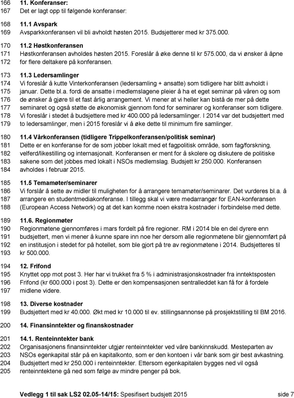 Foreslår å øke denne til kr 575.000, da vi ønsker å åpne for flere deltakere på konferansen. 11.