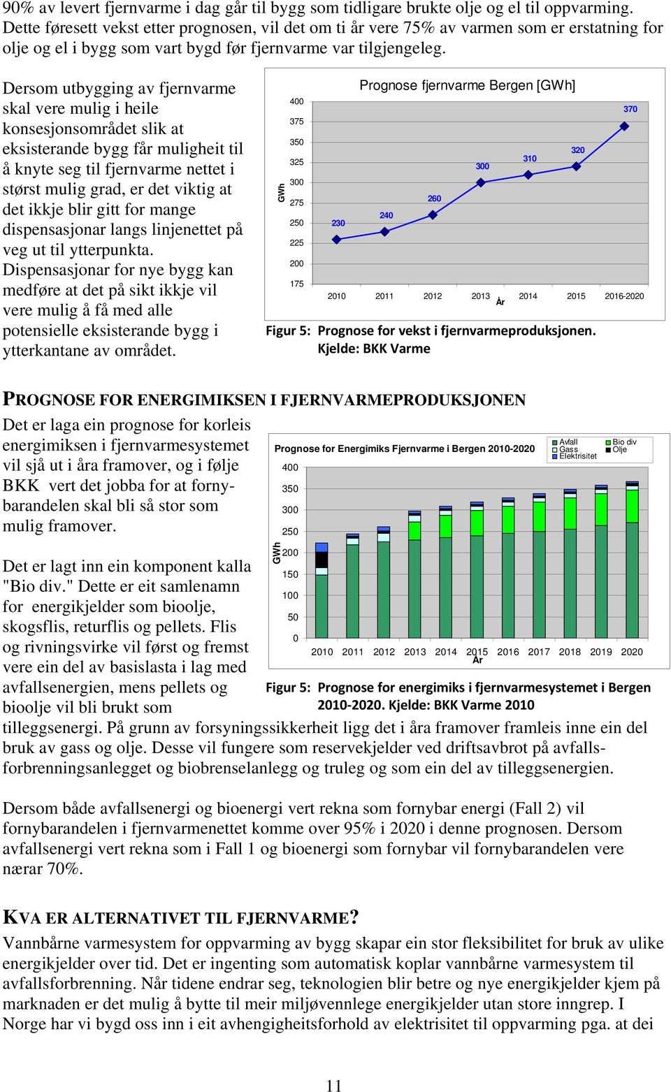 Dersom utbygging av fjernvarme skal vere mulig i heile konsesjonsområdet slik at eksisterande bygg får muligheit til å knyte seg til fjernvarme nettet i størst mulig grad, er det viktig at det ikkje