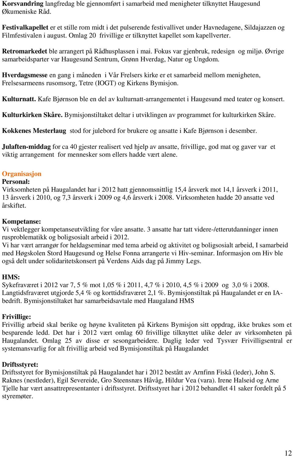 Retromarkedet ble arrangert på Rådhusplassen i mai. Fokus var gjenbruk, redesign og miljø. Øvrige samarbeidsparter var Haugesund Sentrum, Grønn Hverdag, Natur og Ungdom.