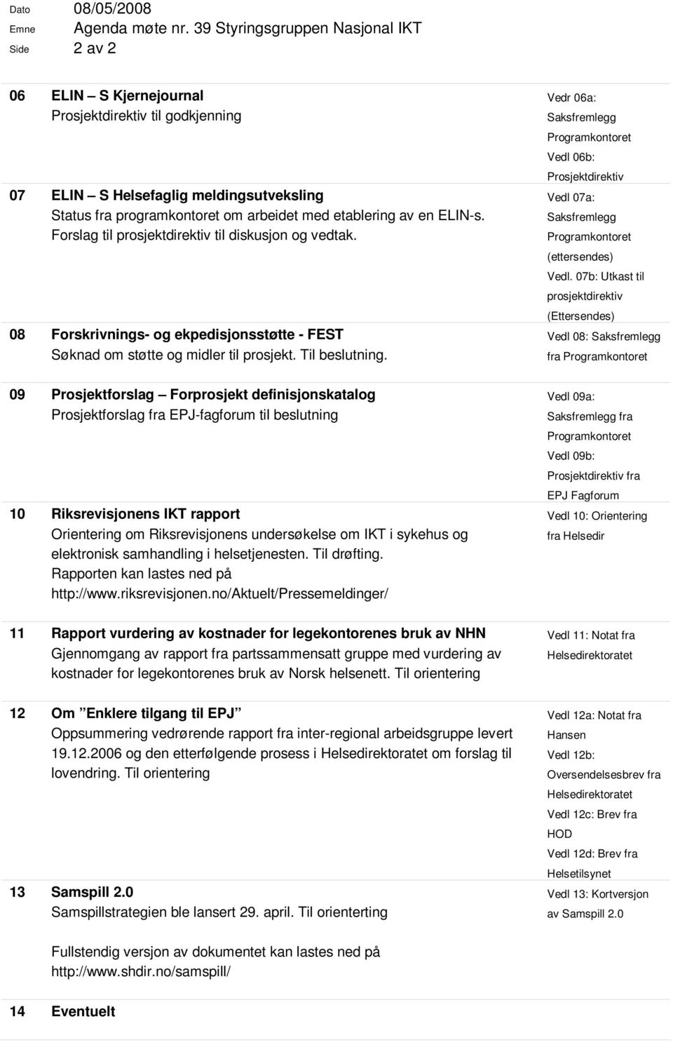 en ELIN-s. Forslag til prosjektdirektiv til diskusjon og vedtak. 08 Forskrivnings- og ekpedisjonsstøtte - FEST Søknad om støtte og midler til prosjekt. Til beslutning.