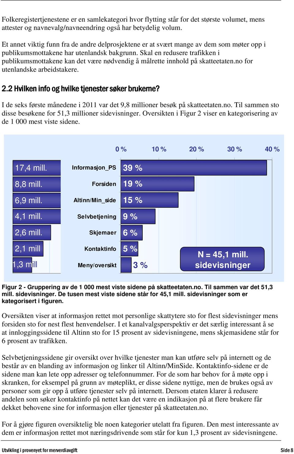 Skal en redusere trafikken i publikumsmottakene kan det være nødvendig å målrette innhold på skatteetaten.no for utenlandske arbeidstakere. 2.2 Hvilken info og hvilke tjenester søker brukerne?