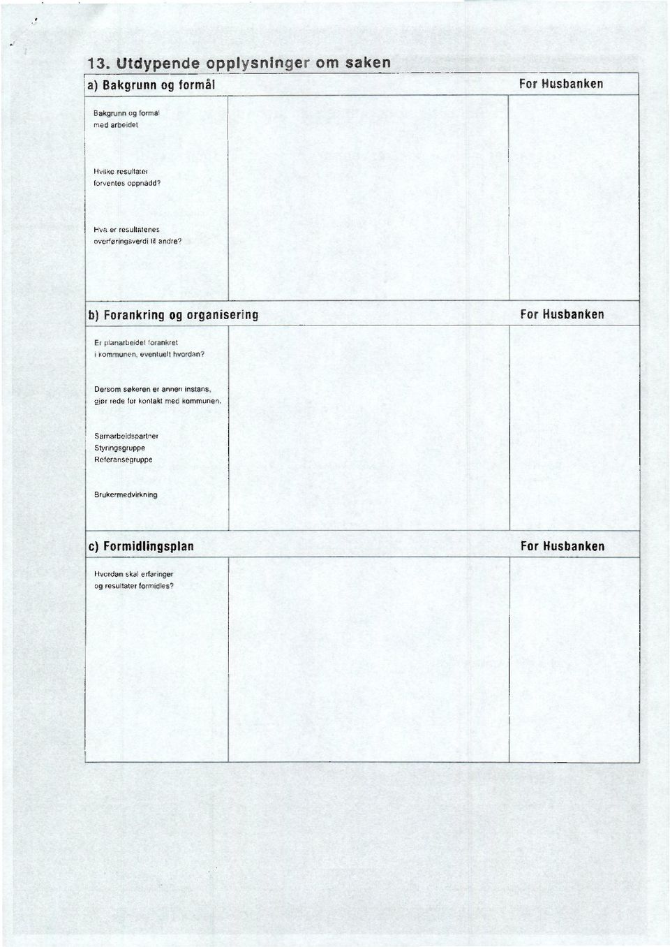 Forankring og organisering For Husbanken Er planarbeidet forankret kommunen, eventuelt hvordan?