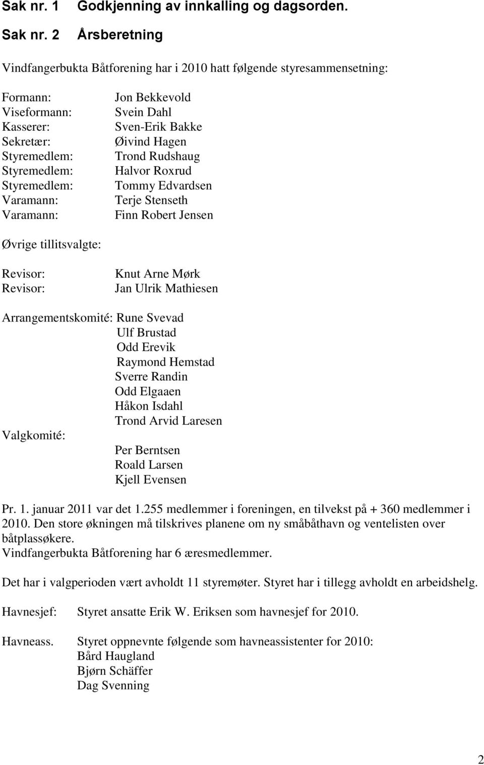 Bekkevold Svein Dahl Sven-Erik Bakke Øivind Hagen Trond Rudshaug Halvor Roxrud Tommy Edvardsen Terje Stenseth Finn Robert Jensen Øvrige tillitsvalgte: Revisor: Revisor: Knut Arne Mørk Jan Ulrik