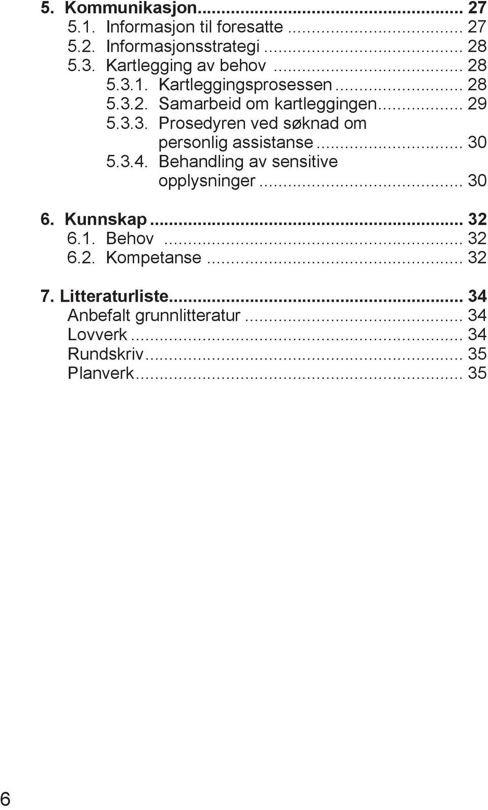 .. 30 5.3.4. Behandling av sensitive opplysninger... 30 6. Kunnskap... 32 6.1. Behov... 32 6.2. Kompetanse... 32 7.