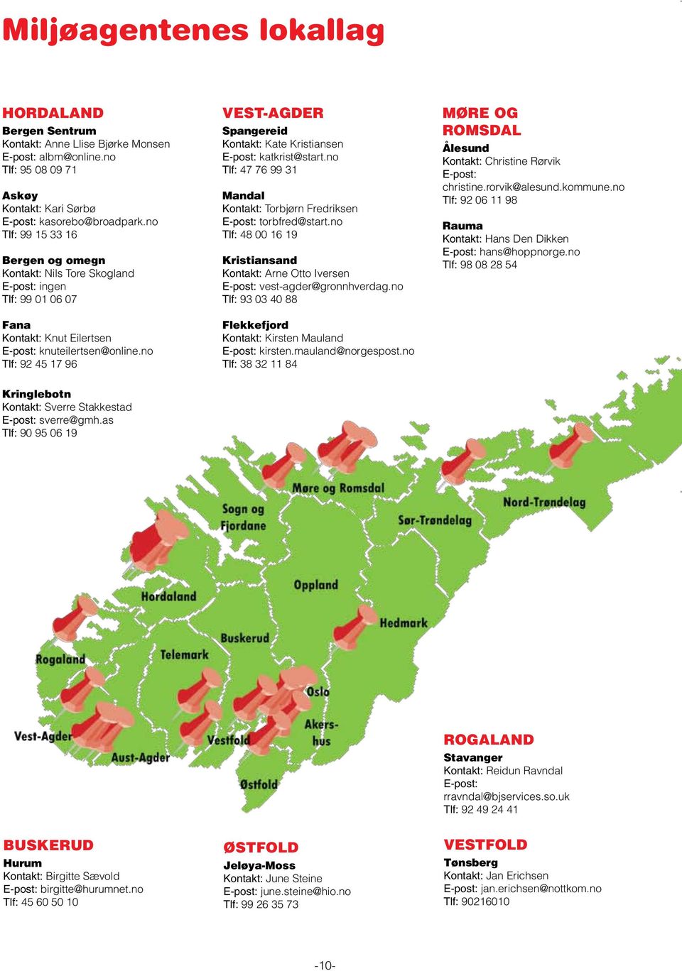 no Tlf: 92 45 17 96 VEST-AGDER Spangereid Kontakt: Kate Kristiansen E-post: katkrist@start.no Tlf: 47 76 99 31 Mandal Kontakt: Torbjørn Fredriksen E-post: torbfred@start.