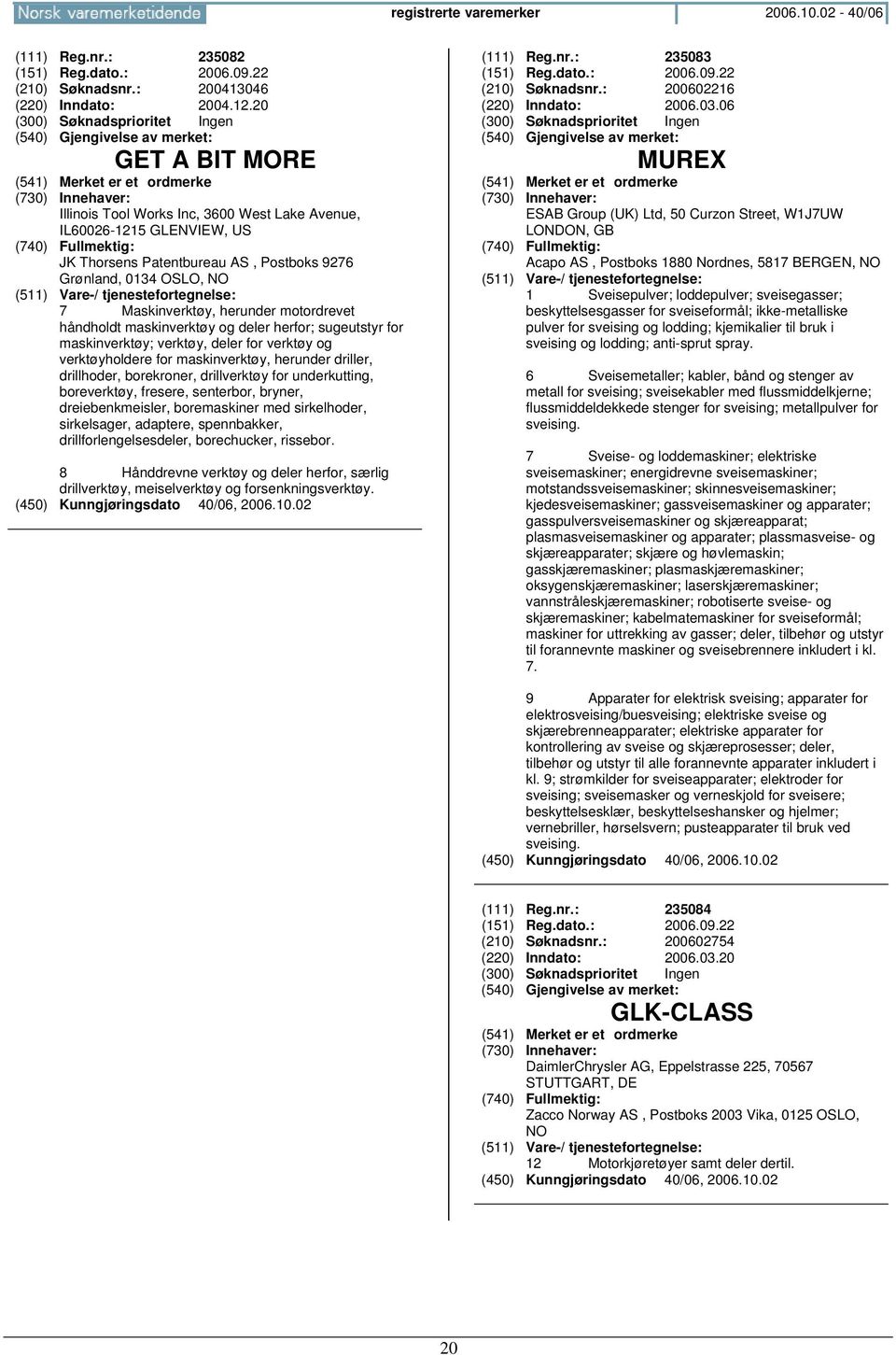 håndholdt maskinverktøy og deler herfor; sugeutstyr for maskinverktøy; verktøy, deler for verktøy og verktøyholdere for maskinverktøy, herunder driller, drillhoder, borekroner, drillverktøy for