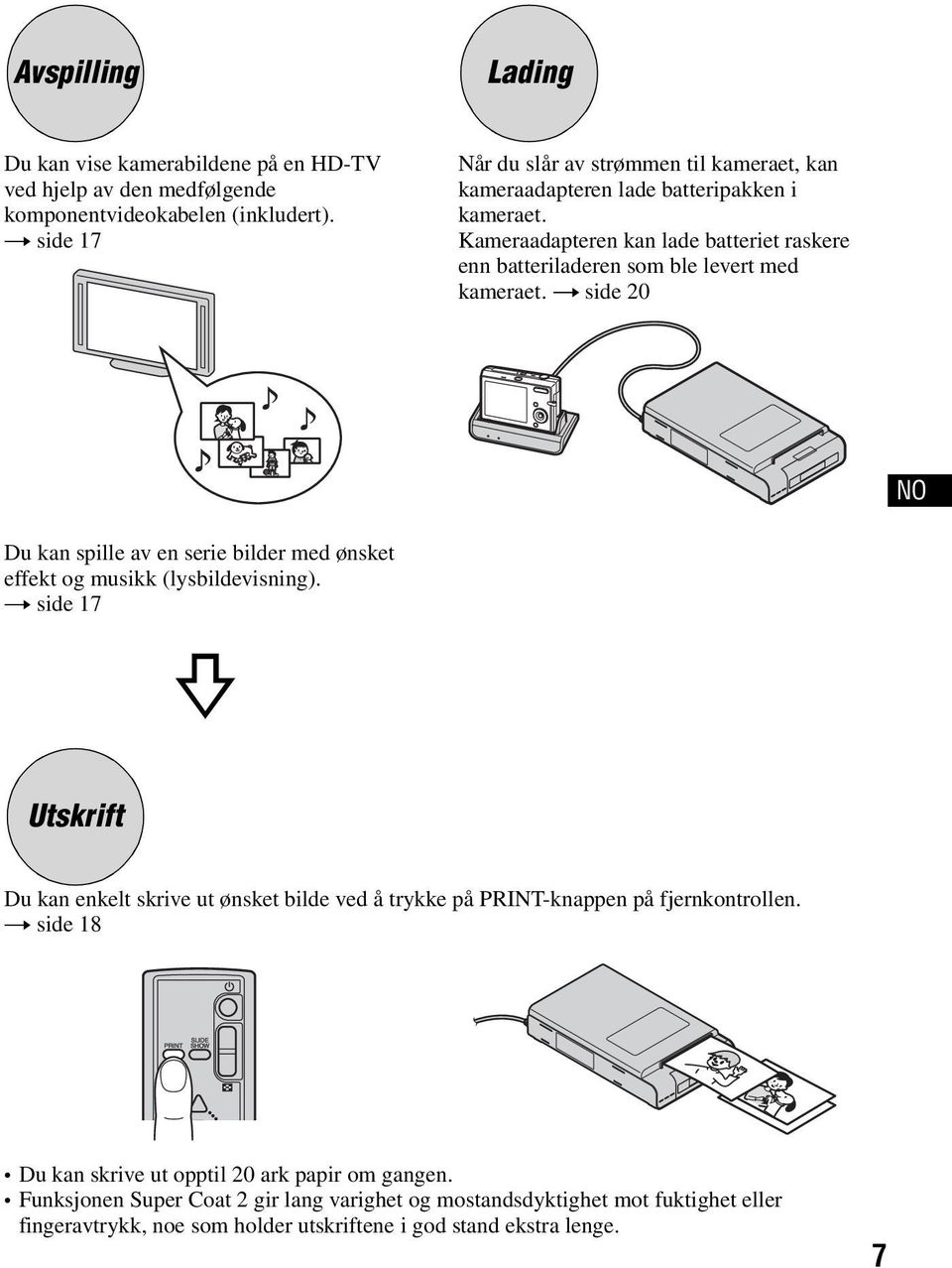 Kameraadapteren kan lade batteriet raskere enn batteriladeren som ble levert med kameraet.