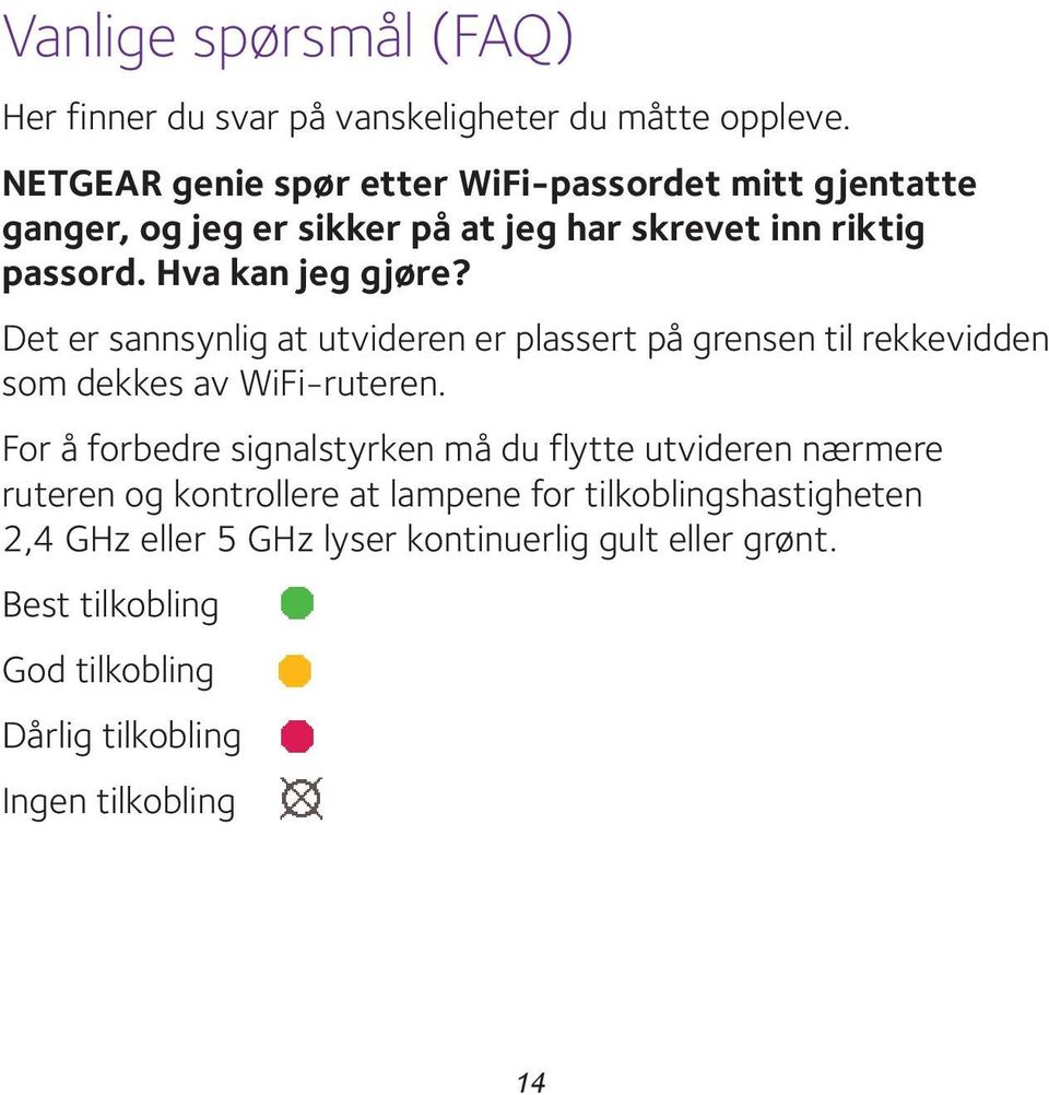 Det er sannsynlig at utvideren er plassert på grensen til rekkevidden som dekkes av WiFi-ruteren.