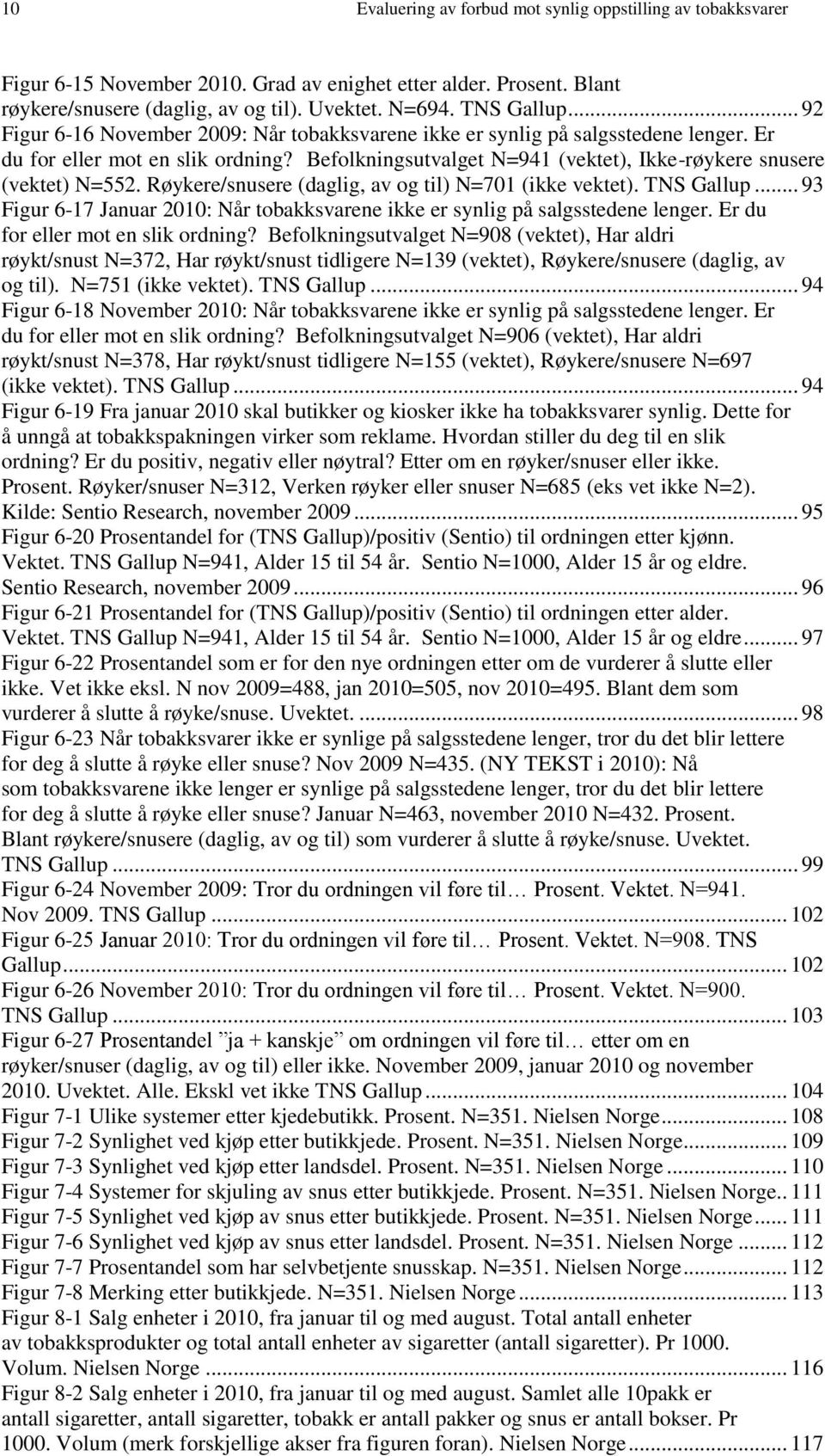 Røykere/snusere (daglig, av og til) N=701 (ikke vektet). TNS Gallup... 93 Figur 6-17 Januar 2010: Når tobakksvarene ikke er synlig på salgsstedene lenger. Er du for eller mot en slik ordning?