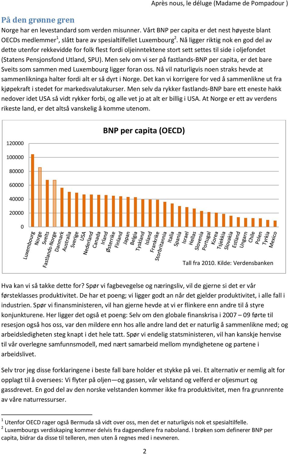 Nå ligger riktig nok en god del av dette utenfor rekkevidde for folk flest fordi oljeinntektene stort sett settes til side i oljefondet (Statens Pensjonsfond Utland, SPU).